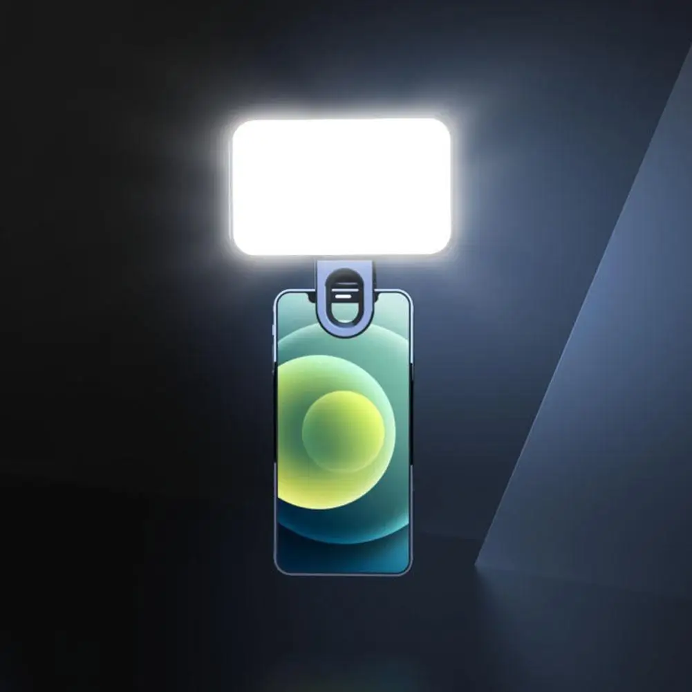 Portable LED Selfie Fill Light Rechargeable 3 Modes Adjustable Brightness Clip On For Phone Laptop Tablet Meeting Make Up