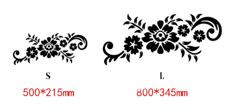 Acrylic Mirrored Rose Vine Flower 3D Stickers for Home Wall Mural Stickers Decals Bedroom Living Room Modern Home Decoration