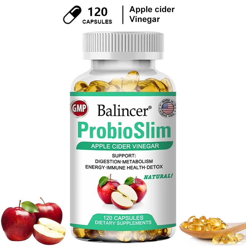 Probiotic Apple Cider Vinegar Supplement-Contains Prebiotics for Digestion, Metabolism, Immune Health, Energy, Detoxification