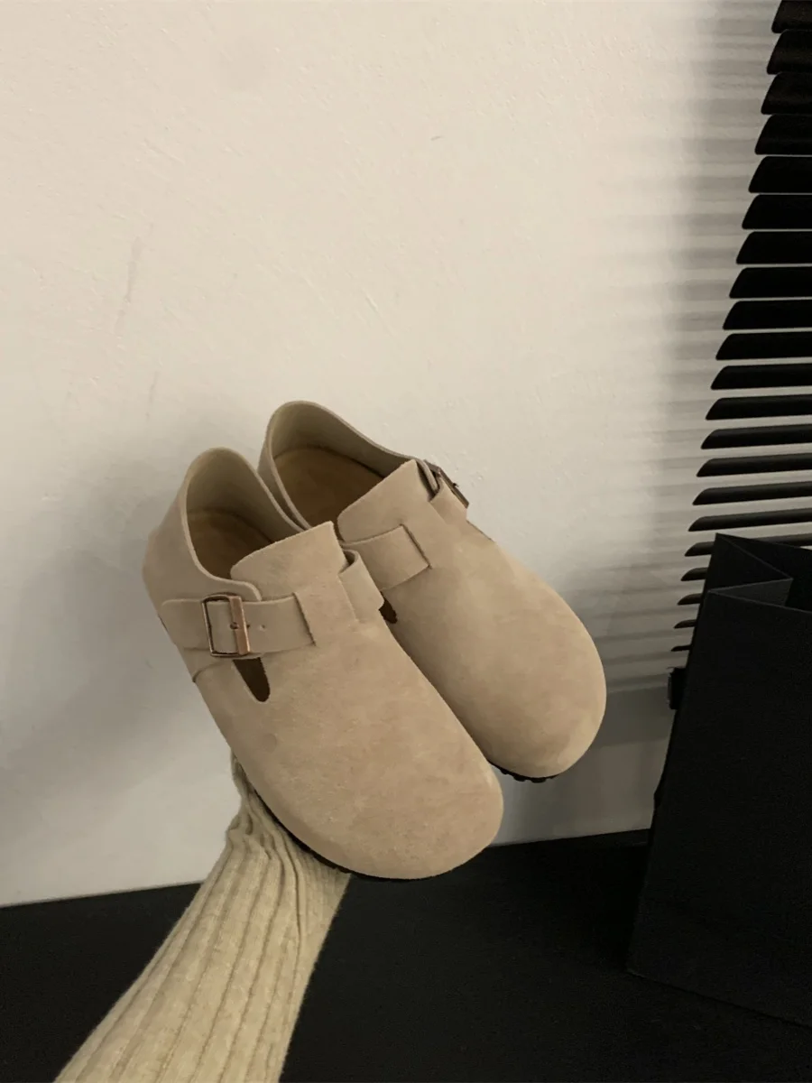 

Женские туфли с закрытым носком, повседневные лоферы с мехом, круглый носок, клоги, платформа, блестящие криперы на плоской платформе, Ретро стиль, осень