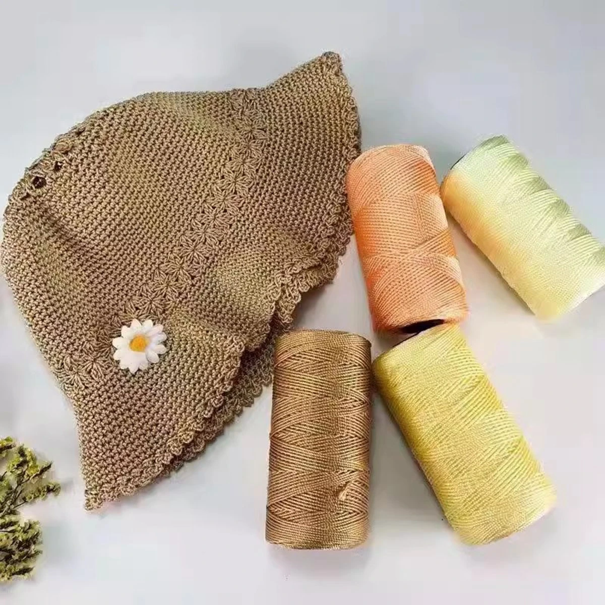 New 3-strand Polypropylene Ice Silk Thread DIY Hand Knitting Bag Hat Shoes Yarn Summer Crochet Thread  뜨개실
