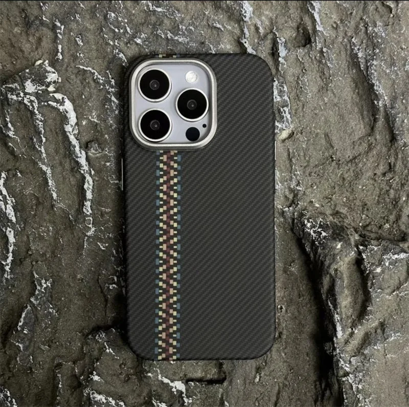 Carbon Fiber Relief MagSafe Case with Alloy Lens