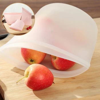 Sacs de conservation des aliments en Silicone, conteneurs étanches, réutilisables, conservation des fruits frais, sac de congélateur scellé, sacs de rangement des aliments au réfrigérateur 1