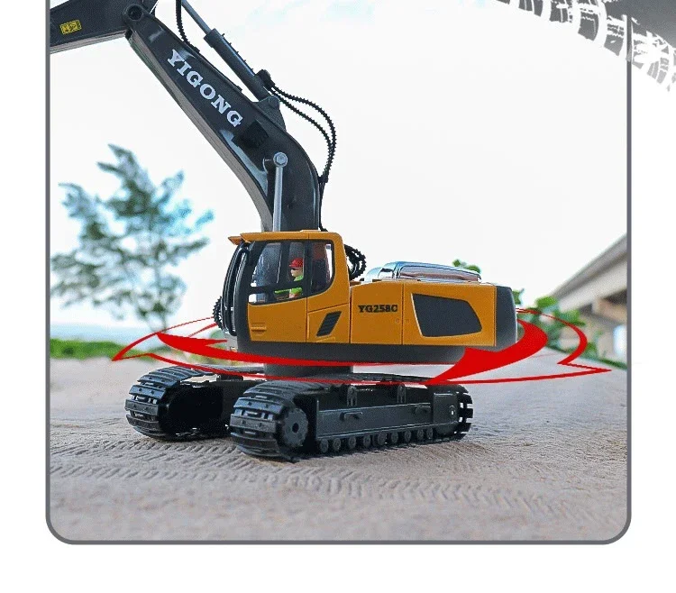 S74204899f73a4113b06555fd363af1eeD Yigong Kids symulacja 5/11 kanał ze stopu zdalnego sterowania koparka zabawki zdalnie sterowane elektryczne duży samochód inżynieryjny zabawka prezent
