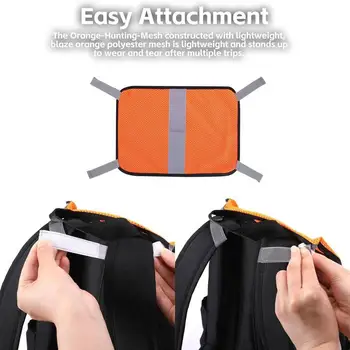 Orange Safety Panel High Visibility Hunting Mesh Cover Outdoor Accessories Camping Gear For Backpacks Tents Blinds With 2