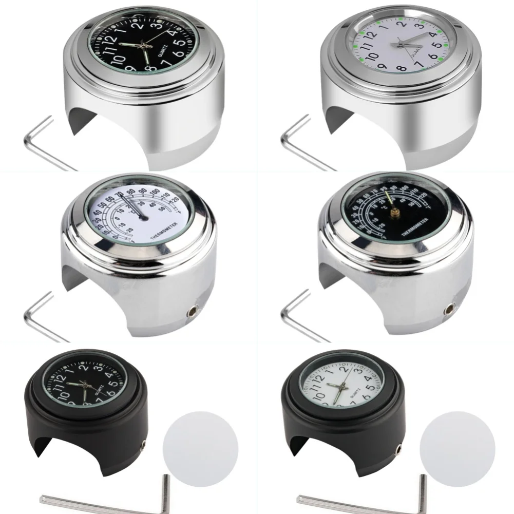 Luminous Dial Motorcycle Handlebar Clock and Thermometer