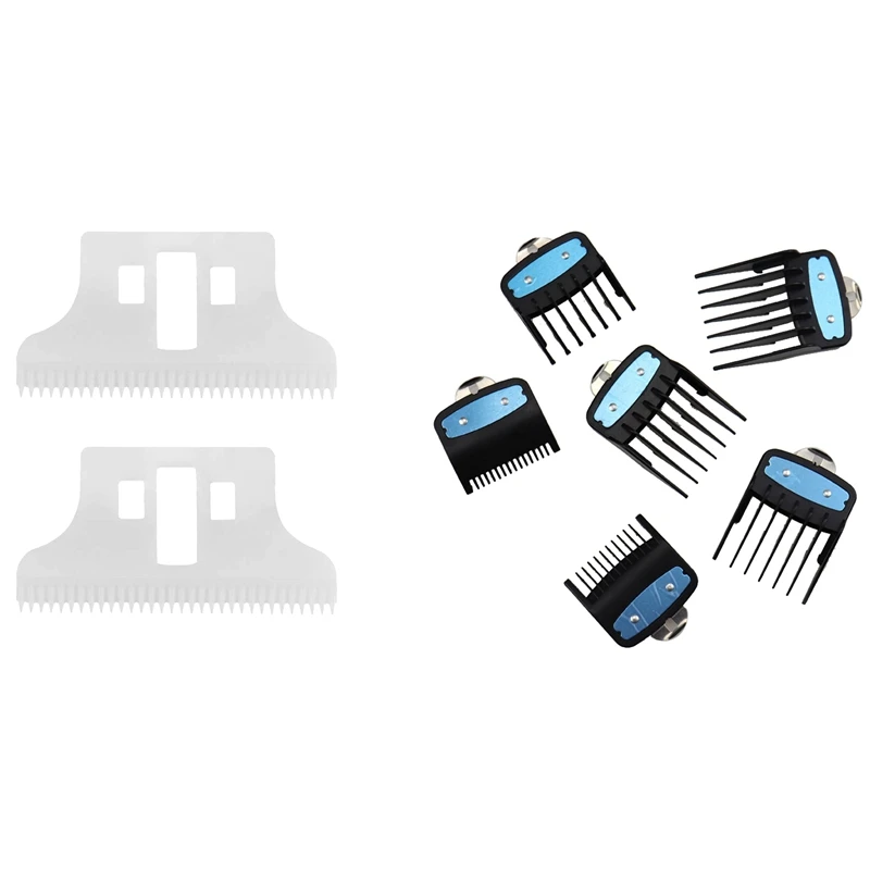 6pcs Limit Comb Guide Cutting Guard Attachment Kit With 2pcs Ceramic