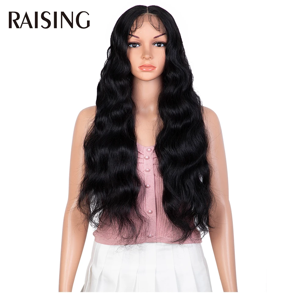 30 40 Inch Lace Front Wigs 13x6 Body Wave Black Lace Front Synthetic Wigs For Women Honey Blonde Colored Curly Wig Pre plucked