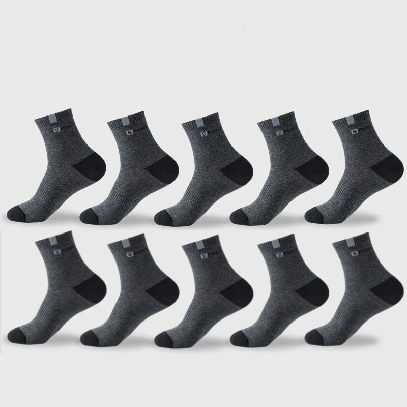 Cotton Sock Sport Breathable Soft Letter Sneakers High Elastic Middle Tube...