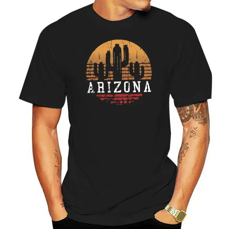 

Men tshirt Arizona - Vintage Retro Cactus Gift - Unisex Poly Cotton T-Shirt Printed T-Shirt tees top
