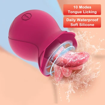 Vibrators Rose Sucking Tongue Licking Clit Nipple Sucker for Women Clitoris Stimulator Oral Pussy Licking Sex Toys Sex Product 2