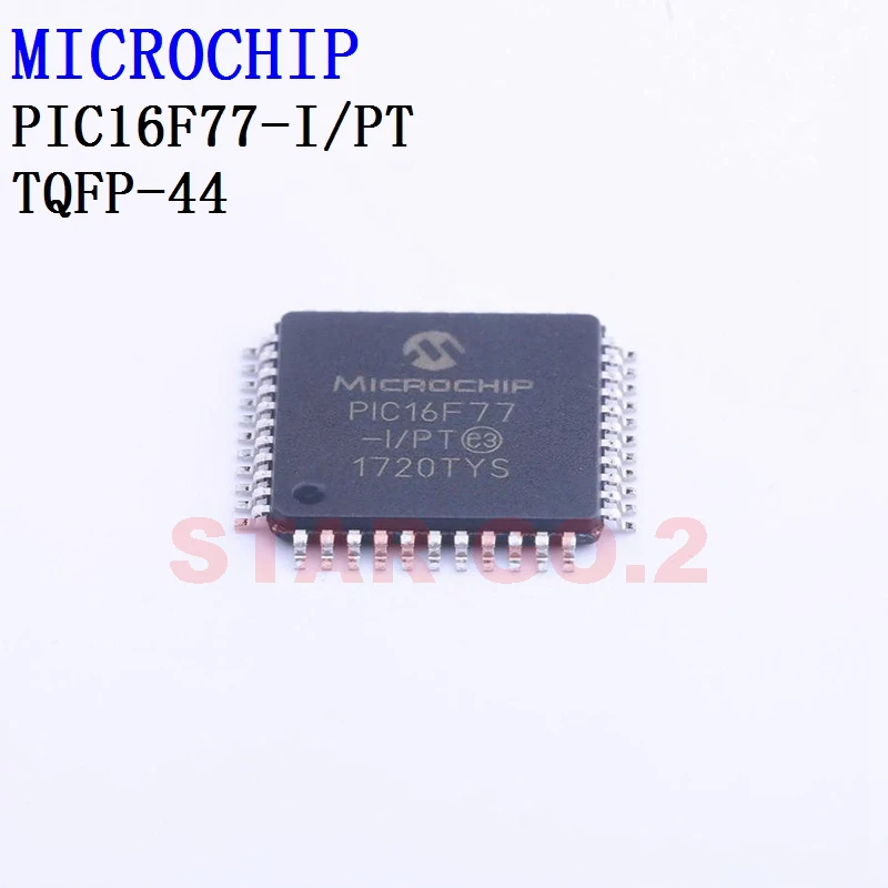

2PCSx PIC16F77-I/PT TQFP-44 MICROCHIP Microcontroller