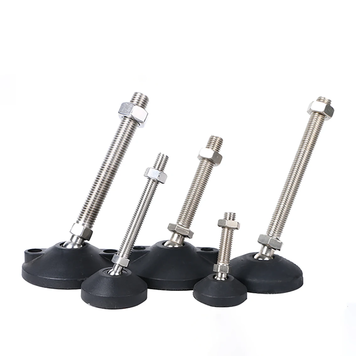 40/50mm 304 Stainless Steel Nylon Universal Foot Cup Adjustable Support Foot Shoe Anchor Screw Adjustment M8 M10 M12