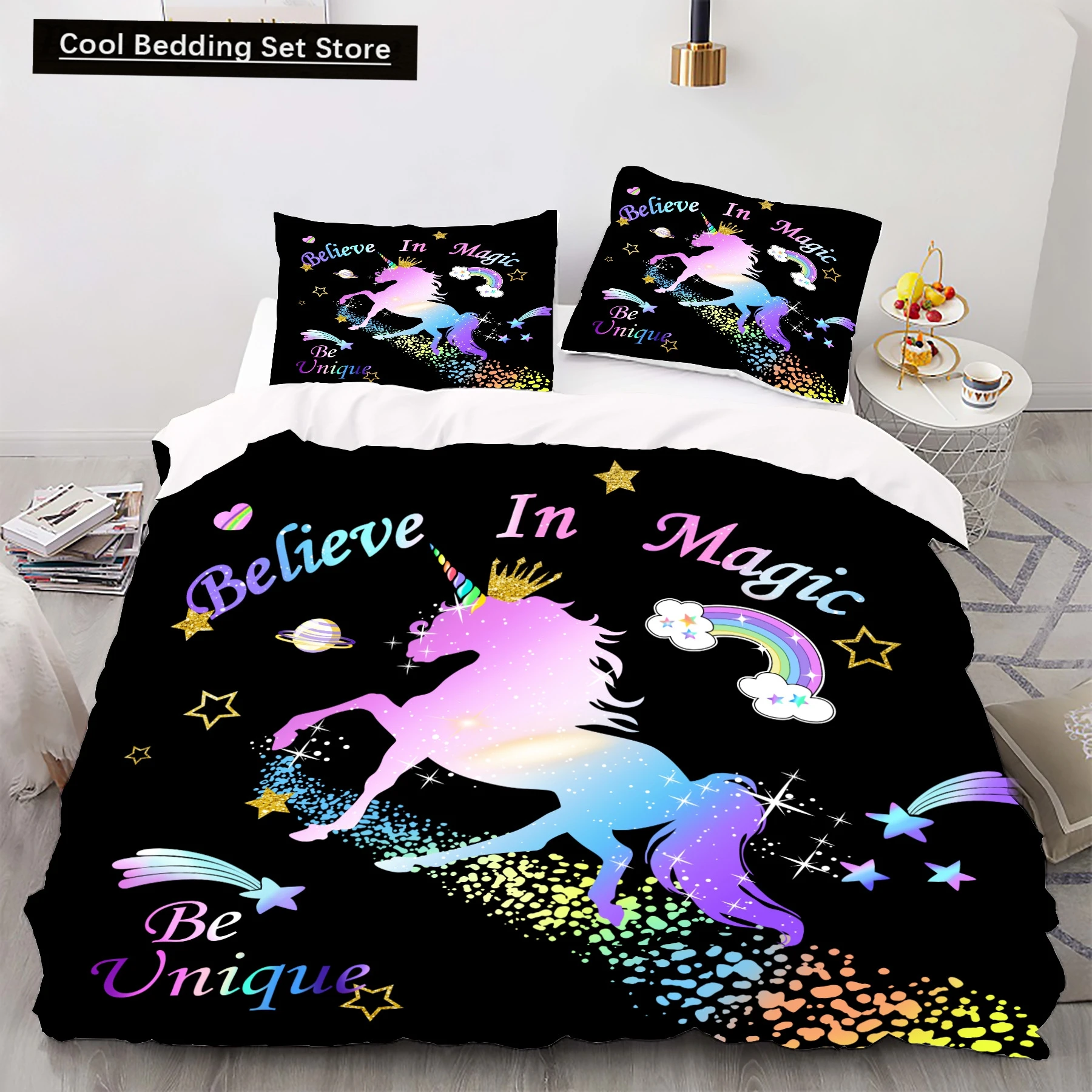 3D Fabulous Unicorn 022 Bed Pillowcases Quilt
