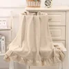 Organic Cotton Receiving Blanket Muslin Baby Swaddle Blanket for New Born Infant Bedding Ruffle Babies Accessories Newborn Plaid 3