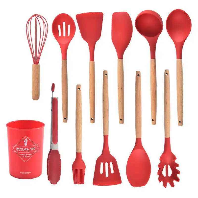 Silicone Cookware 12 Piece Set Nonstick Spatula Shovel Spoon