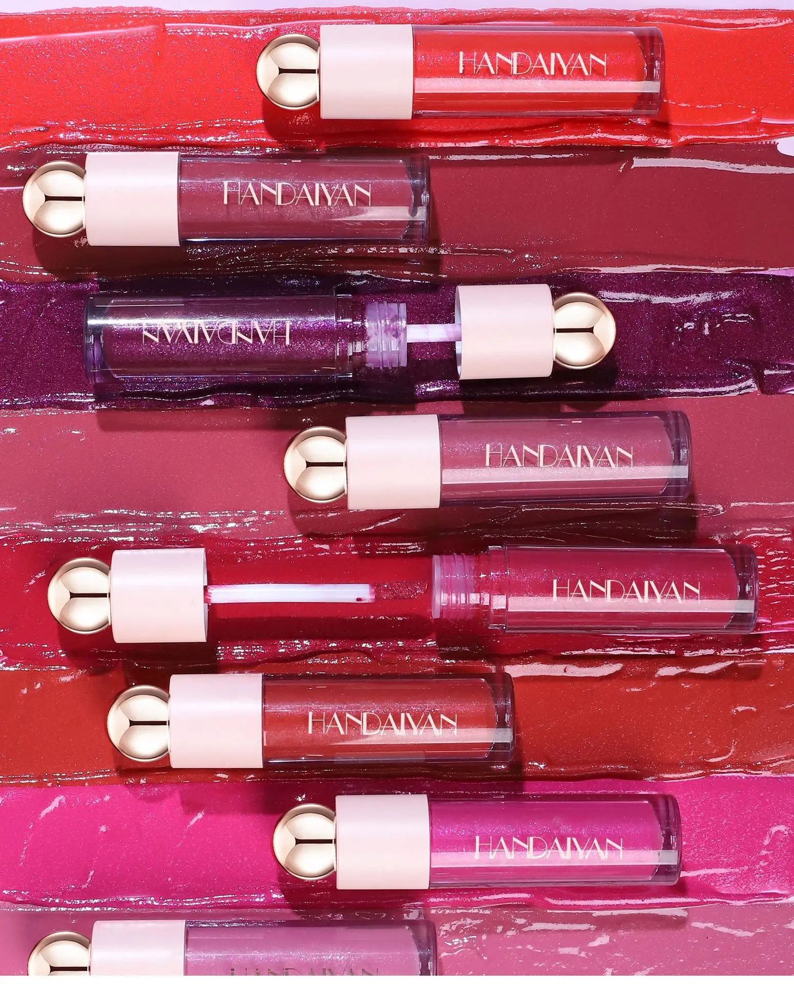 Diamond Liquid Lipstick Moisturize Lip Glaze Lasting Purple Sparkling Waterproof Lip Gloss Matte Glitter Lip Tint Korean Makeup