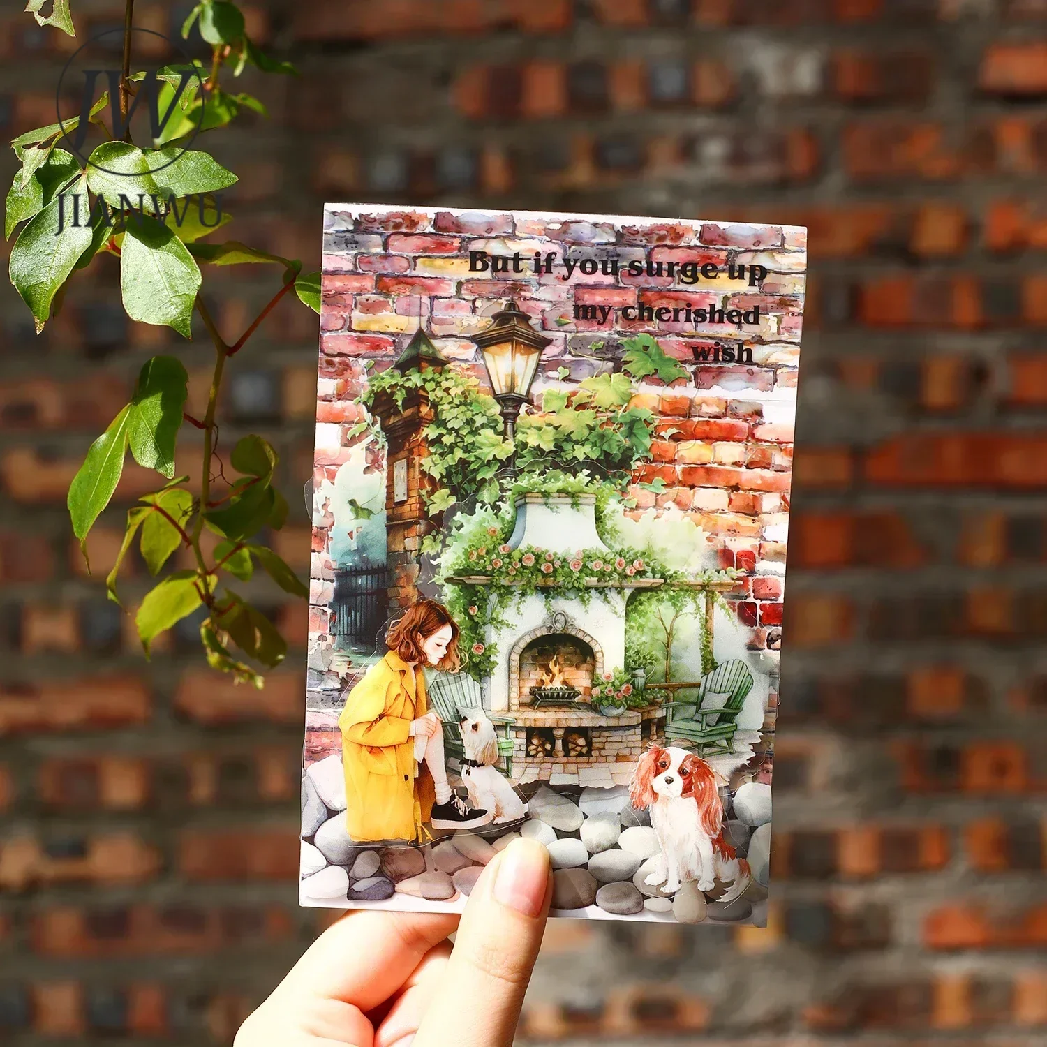 JIANWU 40mm*200cm Stone Wall Path Series Vintage Wall Texture Material Collage PET Tape Creative DIY Journal Stationery 4