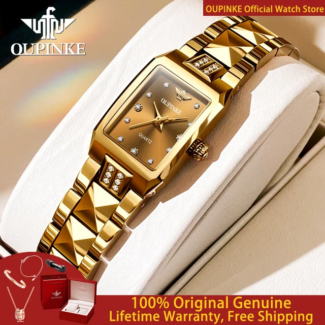 OUPINKE 3246 Women Watch Luxury Swiss Quartz Brand Watch Waterproof Tungsten Steel Strap Boutique Gift Box Elegant Women Watch