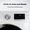 27in Front Load Washer 4.5 Cu. Ft. Capacity Steam Quiet Motor LED Control 12 Wash Cycles Tub Clean Energy Saving Closet Depth 2