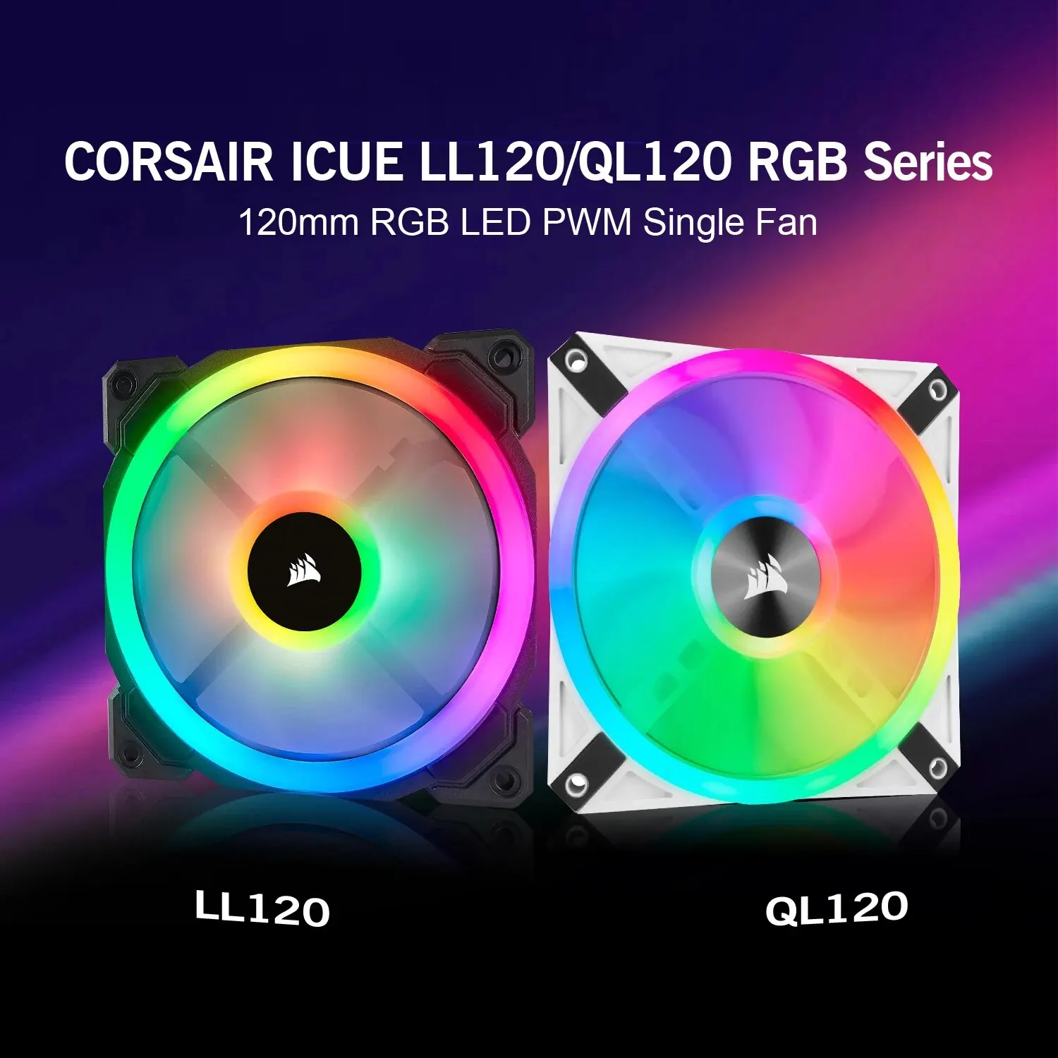 Serie Corsair Ll/Ql, Icue Ll120Rgb Ql120 Rgb, 120Mm Rgb Led Pwm Ventola Singola, Non Nodo Di Illuminazione Pro
