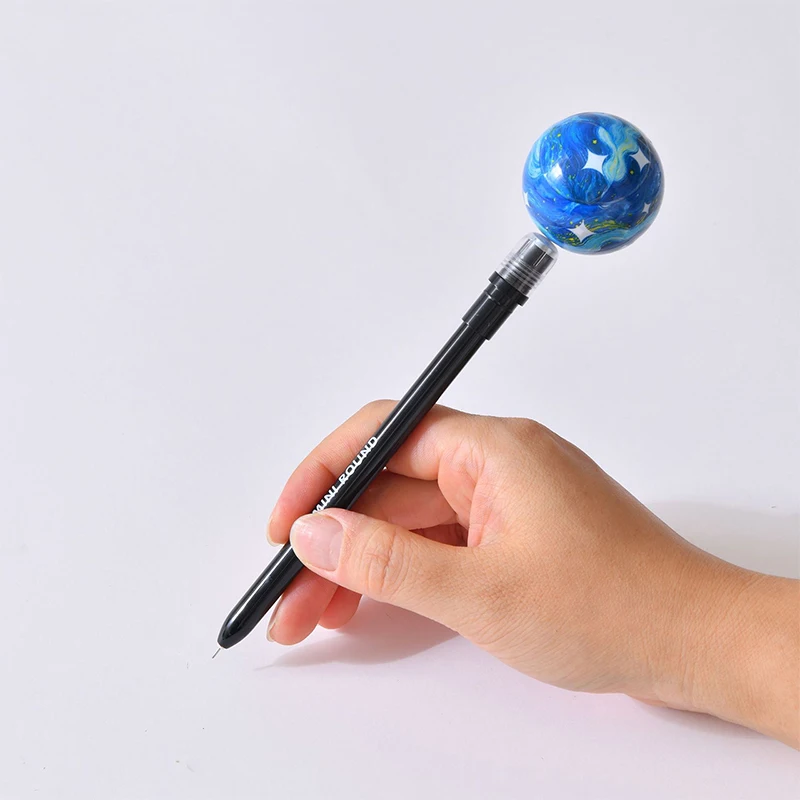 1PCS Decompression Creative Rotating Planet Pen Spinning Decompression Pen Stress Relieve Rotating Gel Pens Student Stationary