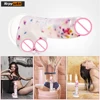 Colorful Silicone Huge Realistic Dildo with Lifelike Clear Balls and Suction Cup,Realistic Huge Dildo Adult Sex Toy 1