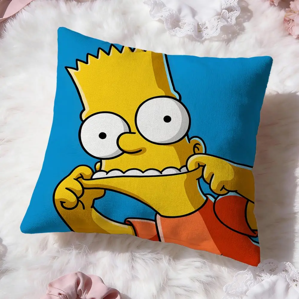 핫 T-TThe Simpsons 쿠션 커버 부드러운 세탁 가능한 베개 커버 소파 침대 여행 사무실용 멀티 장면 활용 가능