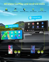 Caméra embarquée ESSGOO 10,26 pouces avec écran sans fil CarPlay, enregistreur vidéo 4K pour voiture, Android Auto, double objectif, Wifi, FM, AUX, Bluetooth, Type C, TF 2
