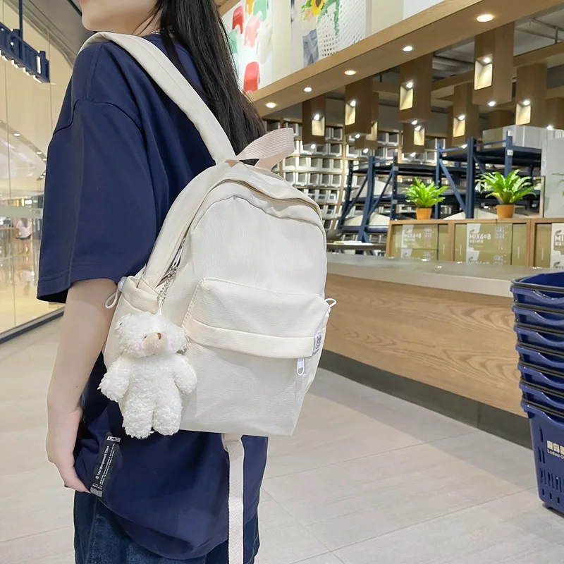 Women's Nylon Mini Backpack Fresh Look Double Strap Candy Colored Student Outdoor Camping Travel Backpack