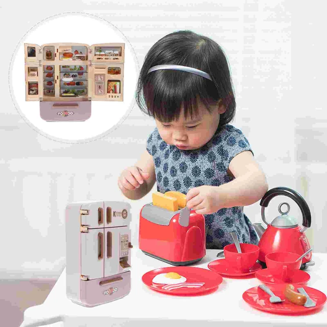 Pretend Play Appliance for Kids,Refrigerator Toys,Mini Fridge Toy for  Kids,Toy K