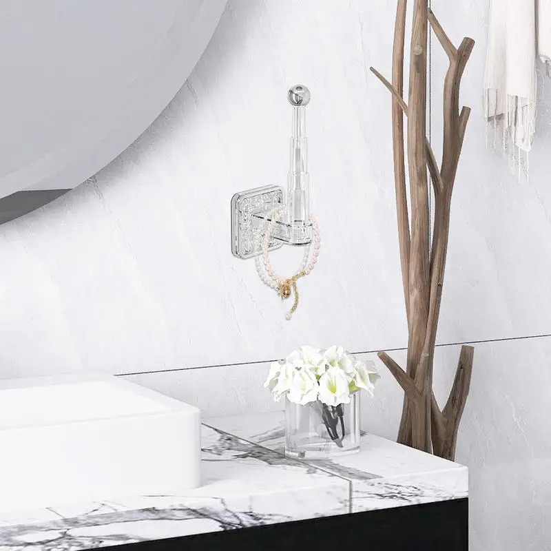 Wall Mounted Towel Hook Retractable Coat Towel Rack Toilet Paper Holder Hanger Multi-Purpose Jacket L-Shaped Telescopic Design