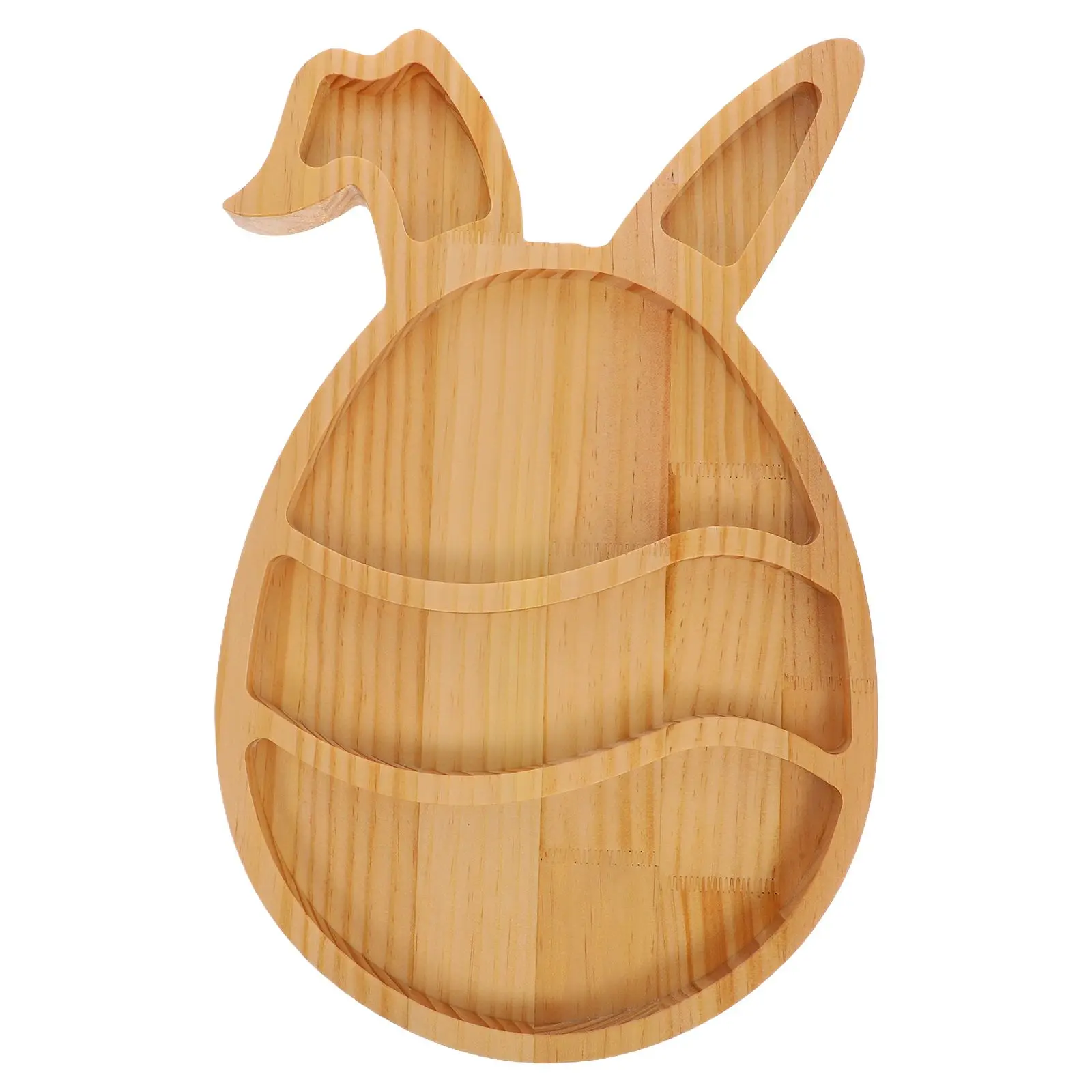 Rabbit Tray Easter Plate Wooden Bunny Candy Dish Serving Dishes Cookie Egg Platter Shape Platters 3