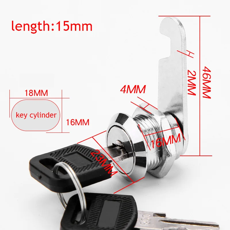 Description Picture 2 of itemSecurity Lock 16/20/25/30mm Cabinet Locks Filing Cabinet Post Mailbox Drawer Cupboard Locker Security Furniture Locks With 2 Key