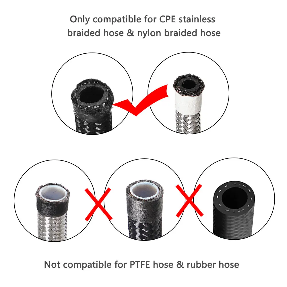 Aluminium Hose Pipe Clamps 4AN 6AN 8AN 10AN 12AN Hose End Finisher Clip Fit Oil/Diesel/Gas/Fuel Line AN6 AN8 AN10 AN12 fuel hose clamp finishers