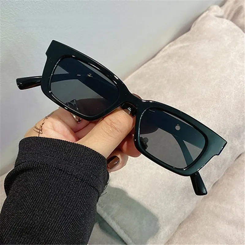 UV400 Fashion Rectangle Sunglasses Vintage Brand Designer Retro Small Frame Green Sun Glasses Men Lady Travel Square Eyeglass