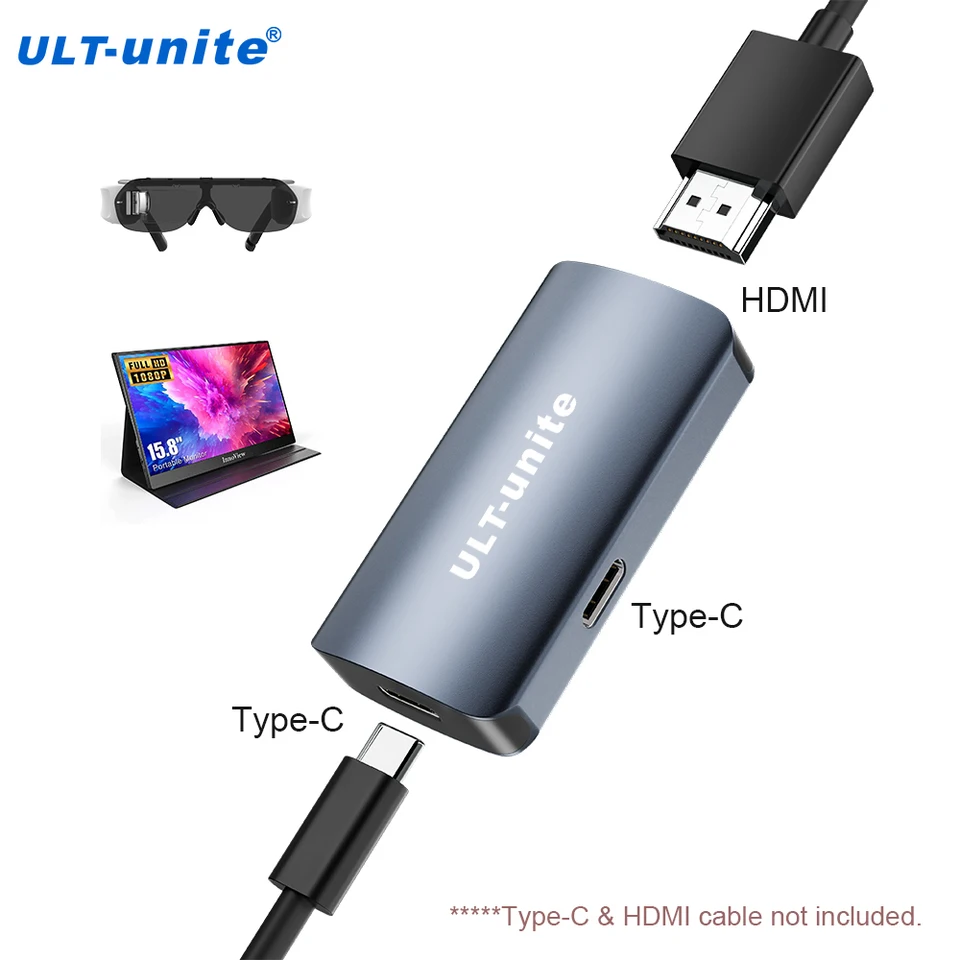 XREAL H-C-kabel, HDMI naar USB-C-kabel, compatibel met hoge snelheid 4k / 60 Hz, gebruik Beam Air AR-bril, compatibel met Playstation, Xbox, Switch, Windows Desktop en meer XREAL H-C-kabel, HDMI naar USB-C-kabel, compatibel met hoge snelheid 4k / 60 Hz, gebruik Beam Air AR-bril, compatibel met Playstation, Xbox, Switch, Windows Desktop en meer