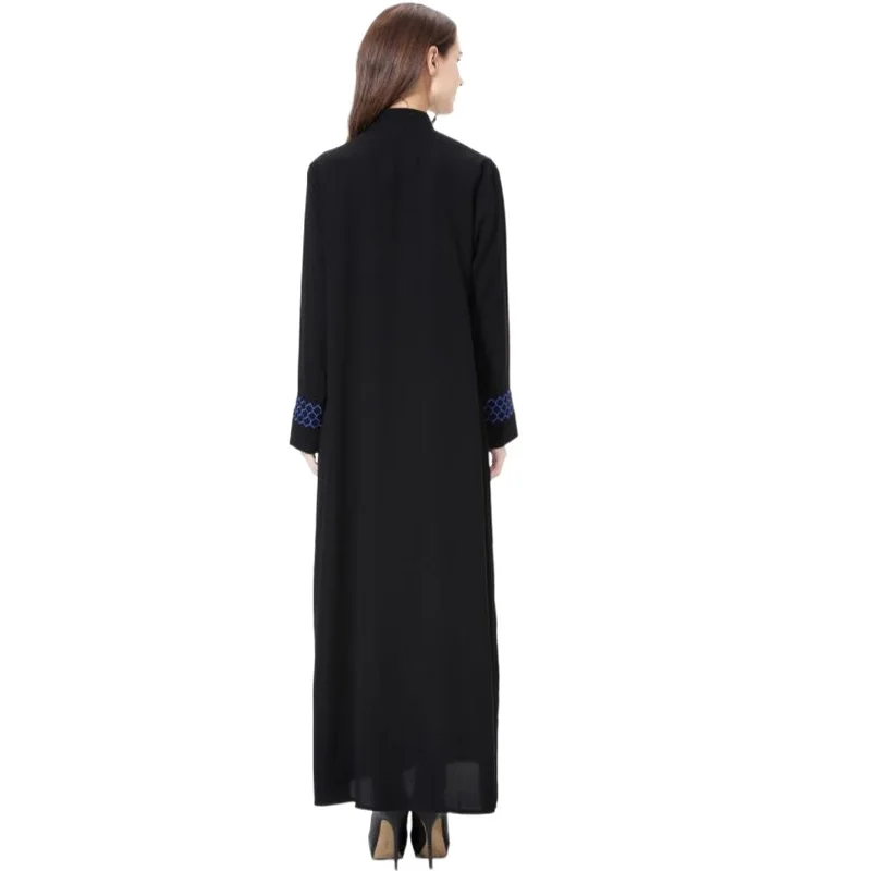 2023 Abaya Muslim Arab Middle East Women's Robe Embroidery Stitching Irregular Standing Collar Dress wholesale