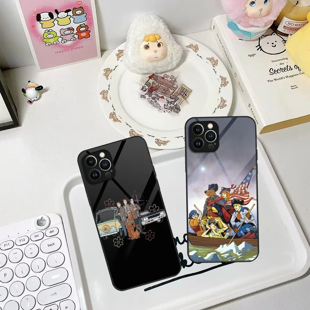 

S-Scooby C-Cartoon Dooes Phone Case for Iphone 15 14 12 11 13 Pro Max Pro Mini Puls glass protective case