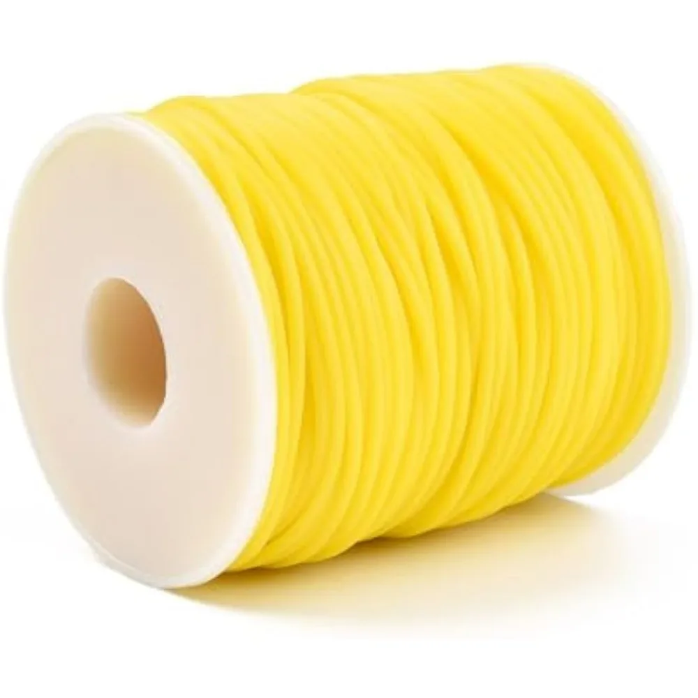 54.68 야드 2mm 중공 고무 튜빙 쥬얼리 코드 1mm 구멍 PVC 튜브형 실 스풀 포함 DIY 공예 팔찌용