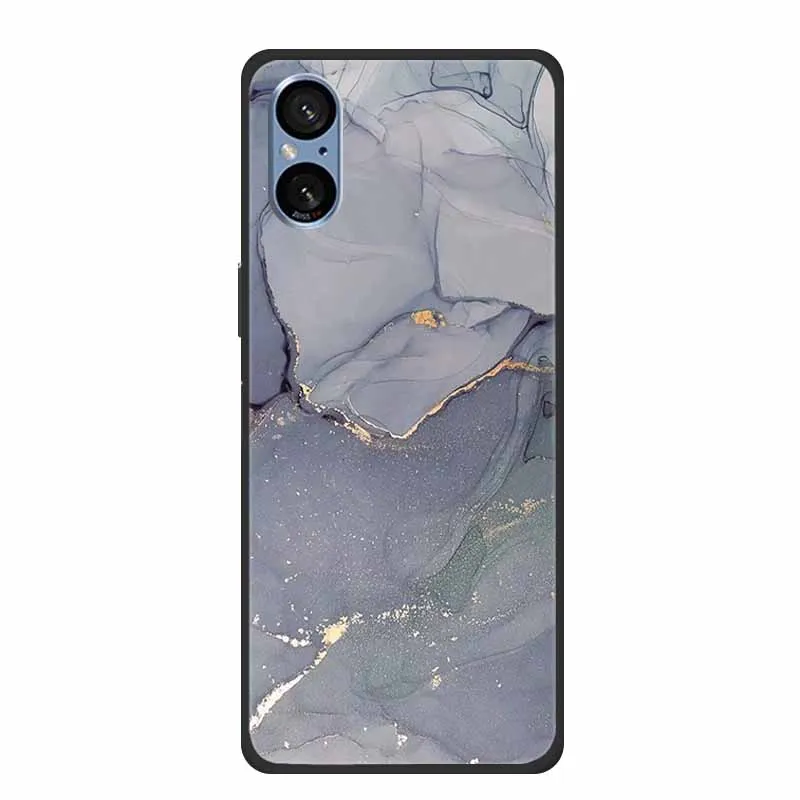 Elegant Marble Shockproof Soft Silicone TPU Back Cover for Sony Xperia 5V - Premium Phone Protection Case