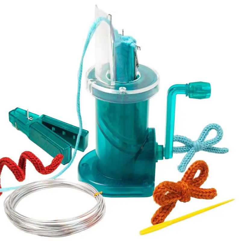 PortableHandKnittingMachineEmbellishmentKnitLoomWithHandCrank