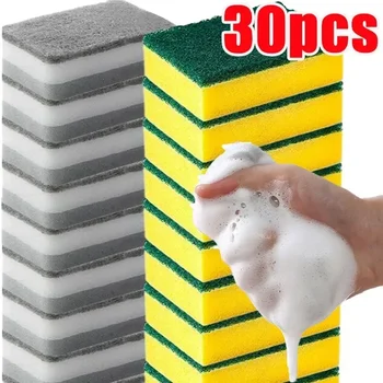 5-50pcs Magic Cleaning Sponges Double-sided Reusable Kitchen Sponge Wipes Pan Pot Dishwashing Scouring Pads Brush Clean Tools 1