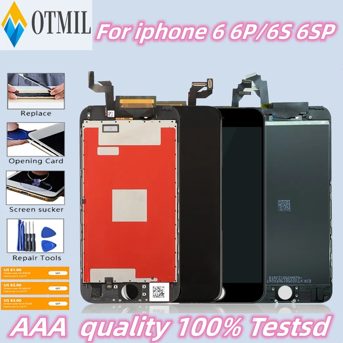 

AAAA++++ Quality LCD For iphone 6 6S plus 5s LCD With 3D Force Display Touch Screen Digitizer Assembly Replacement Display Part