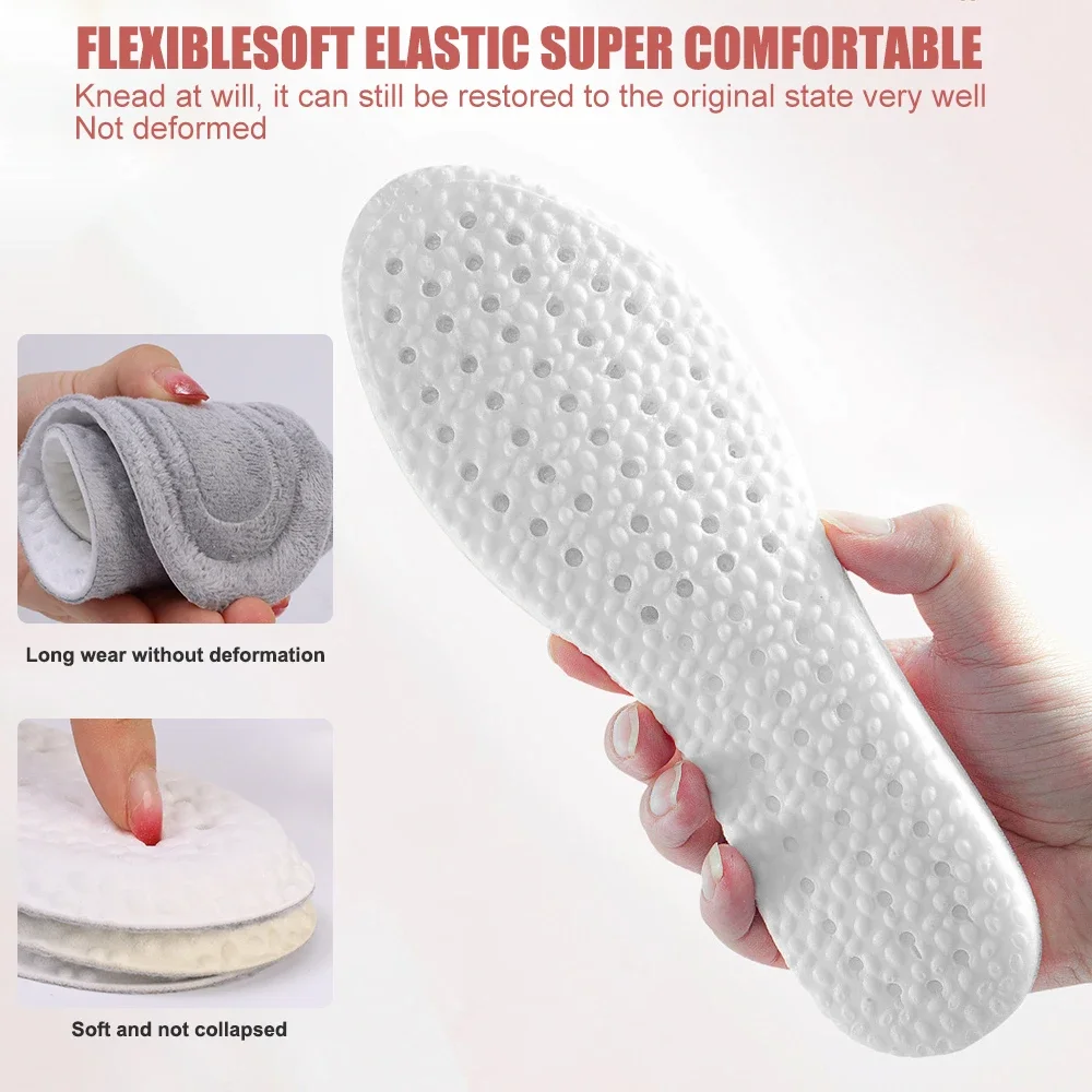 2 Paar selbsterhitzende Thermo-Sport-Einlegesohlen, Winter, warm, Plüsch, Fußgewölbeunterstützung, weich, bequem, für Füße, geruchshemmend, Schuhpolster für Männer und Frauen – Detail 10