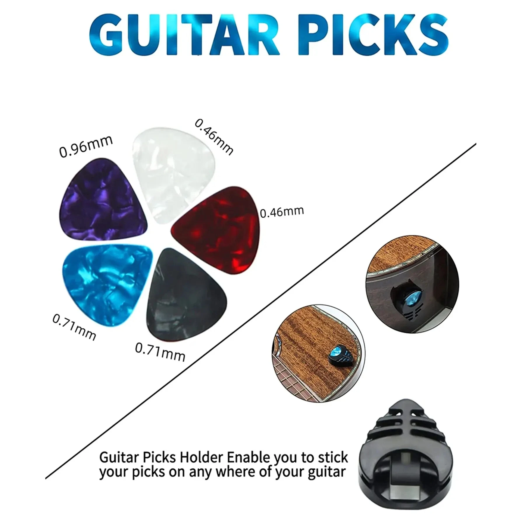 Guitar Strap Set with Picks, Hold, and Washers - Perfect Gift