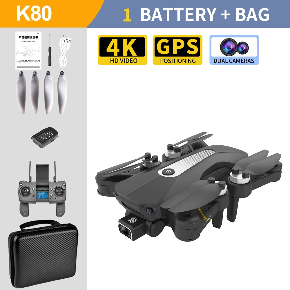 outdoor rc helicopter New K80 PRO MAX Drone GPS 5G 4K Dual HD Camera Professional Aerial Photography Brushless Motor Foldable Quadcopter RC Distance mini rc helicopter RC Helicopters