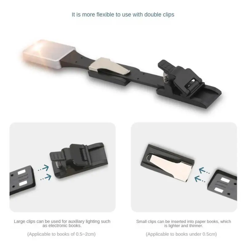 1~5Pcs LED USB Rechargeable Reading Book Light Detachable Flexible Clip Portable Lamp Kindle eBook Readers Night Light led light night light mini night light book light mini led light