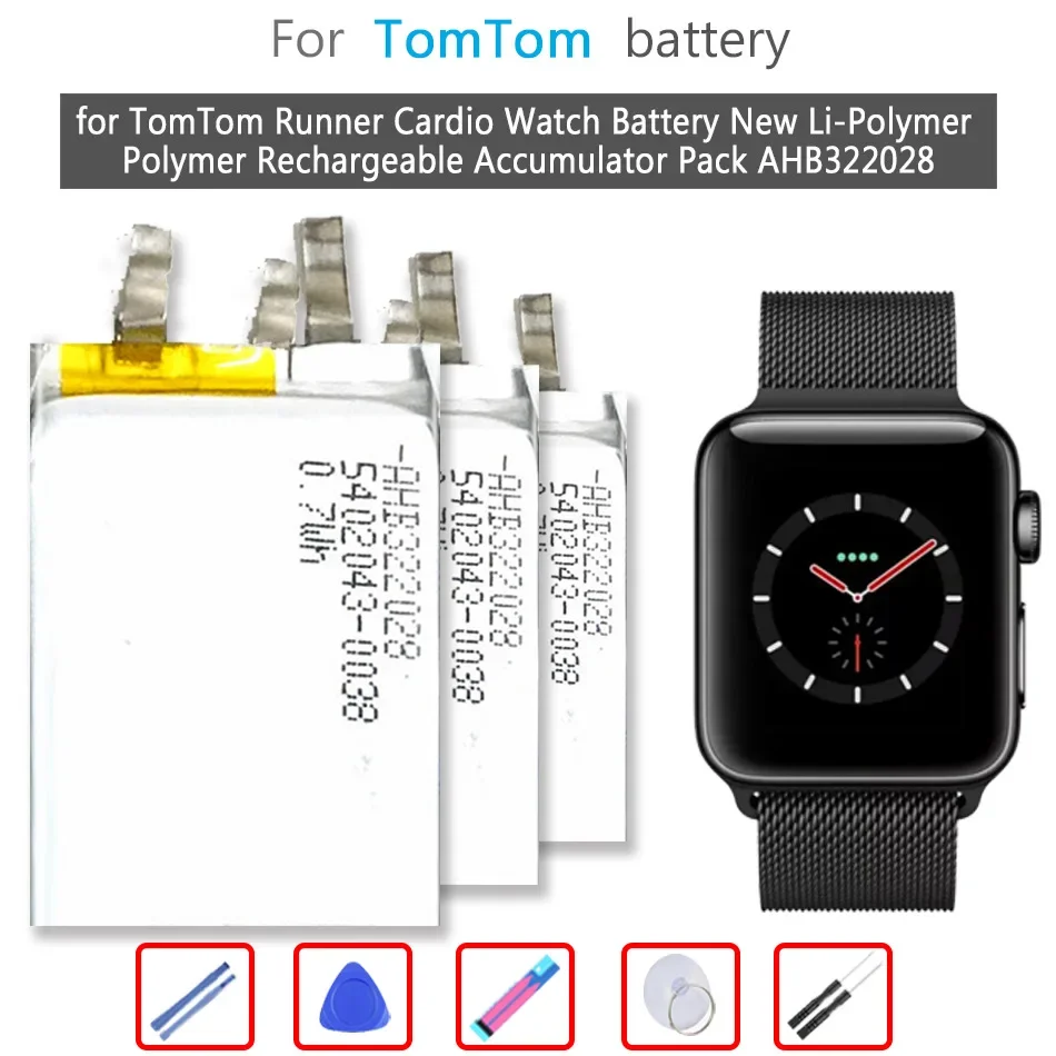 322028 Batteria Per Tomtom Runner Cardio Watch Accumulatore Ricaricabile Ai Polimeri Di Litio Per Pack Ahb322
