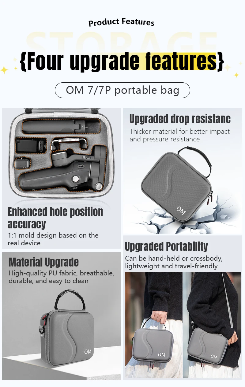 Osmo Mobile 7/8 ポータブル収納バッグ キャリングケース DJI OM 7/7